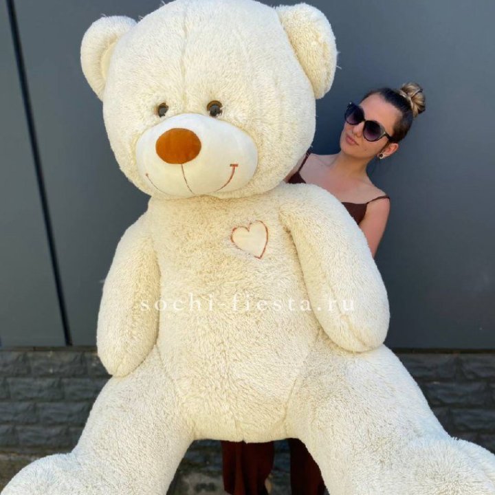 Белый плюшевый мишка большой в Барнауле