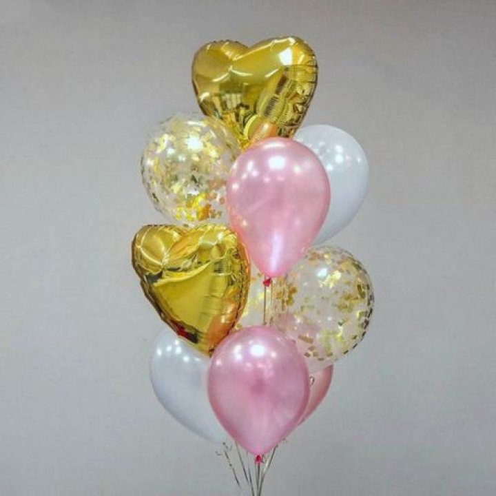 Облако шаров "Рози голд" в Барнауле