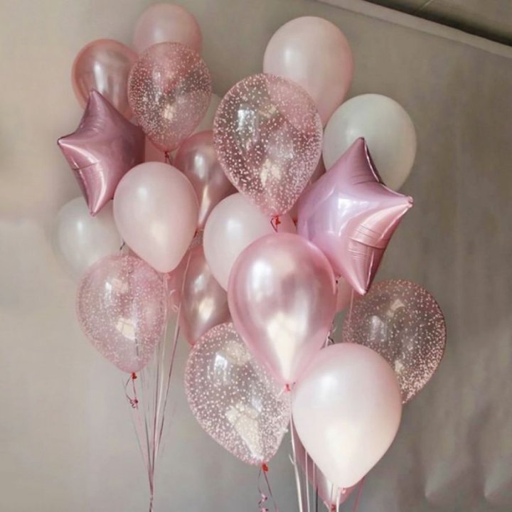 Фонтаны шаров "Розовый" в Барнауле