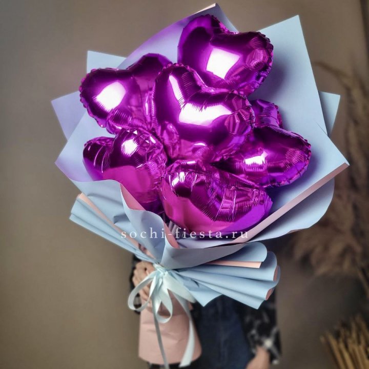 Букет из шаров сердец  в Барнауле