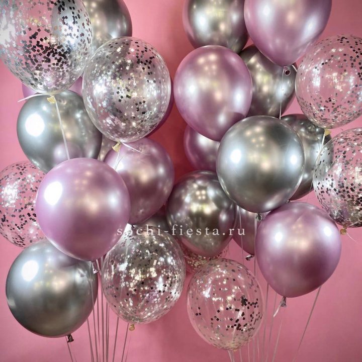 Фонтан шаров "Сильвер пинк" в Барнауле