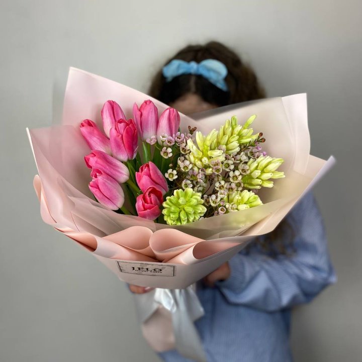  Дуо тюльпаны и гиацинты в Барнауле