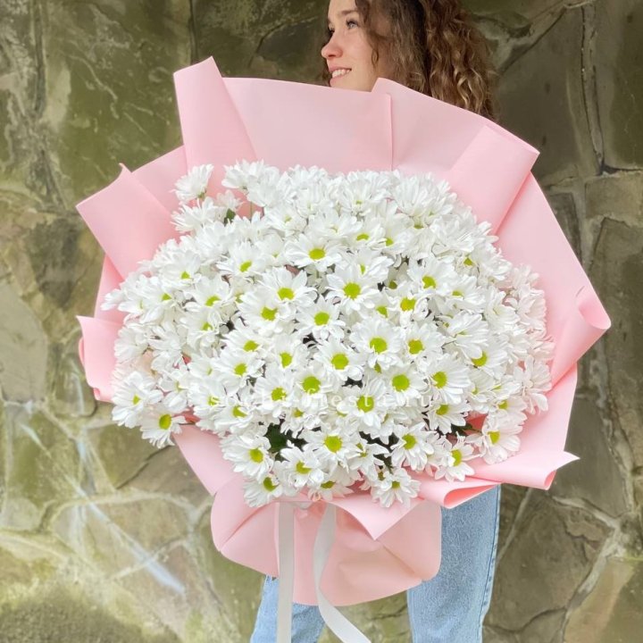  Букет хризантем "Крем" в Барнауле