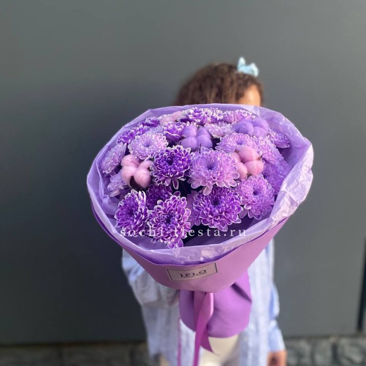 Хризантемы с хлопком в Барнауле