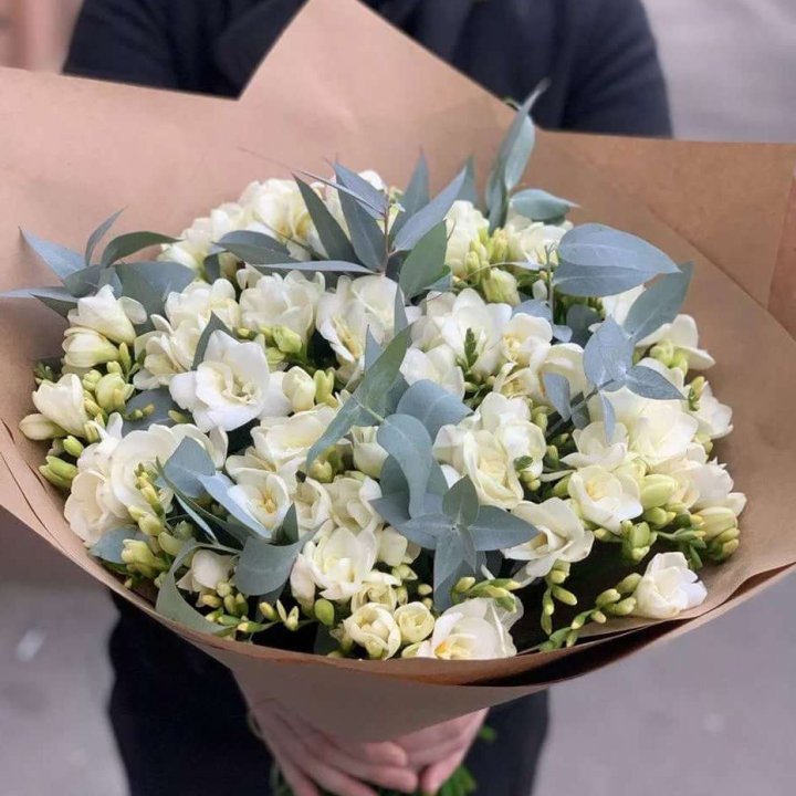 51 фрезия с эвкалиптом в Барнауле