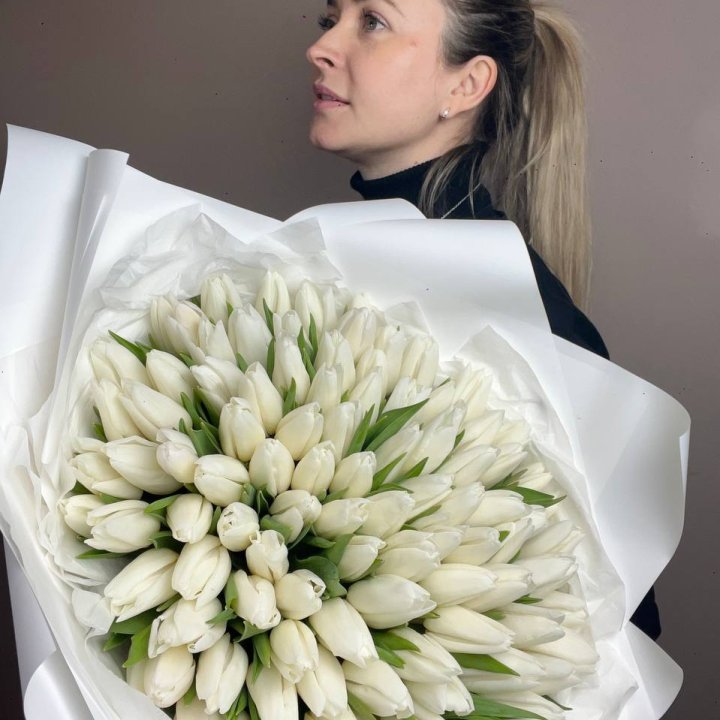 101 белый тюльпан №2 в Барнауле