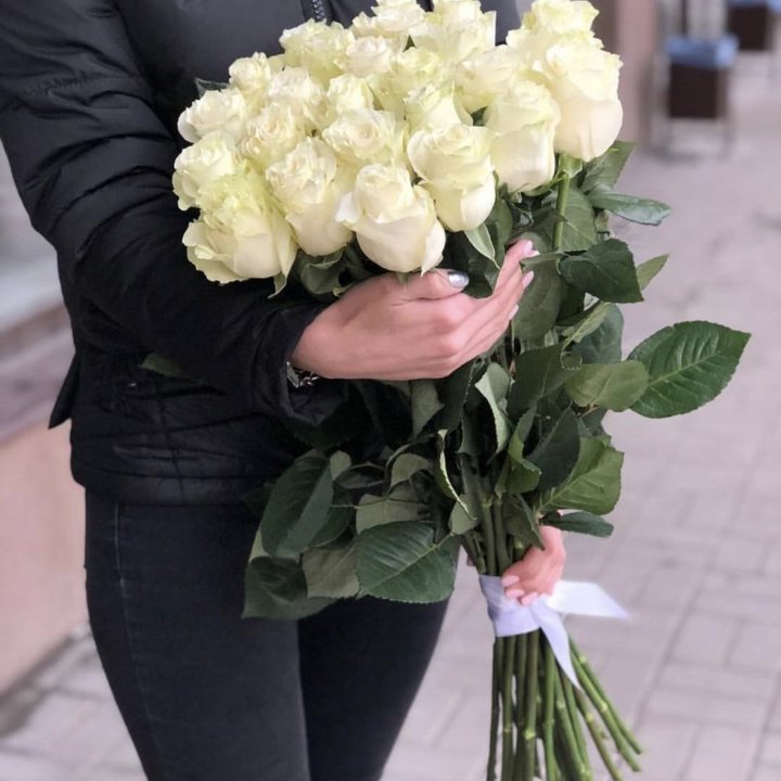 Голландские розы белые в Барнауле