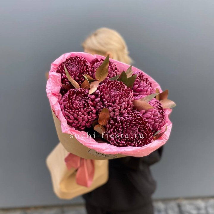 7 Хризантем Бигуди в золоте в Барнауле