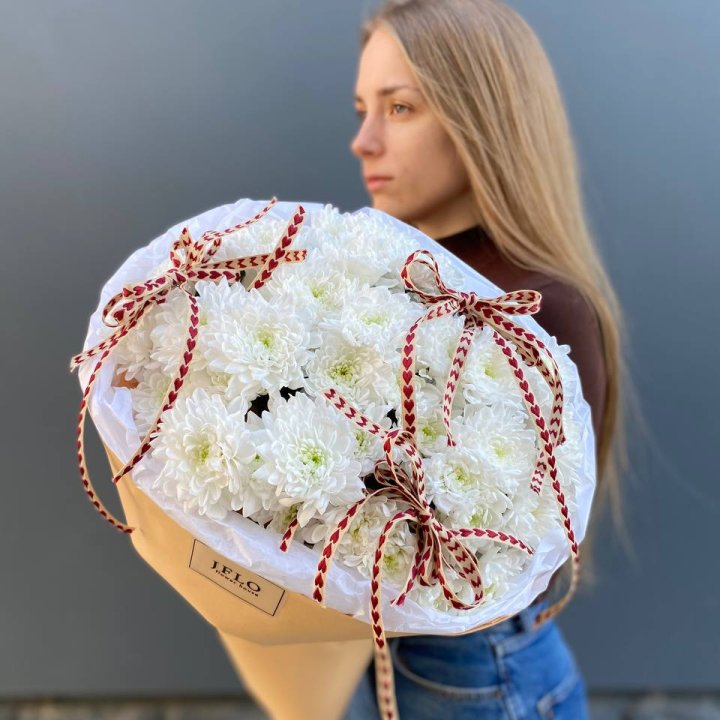 Букет "Хризантемы с любовью" в Барнауле