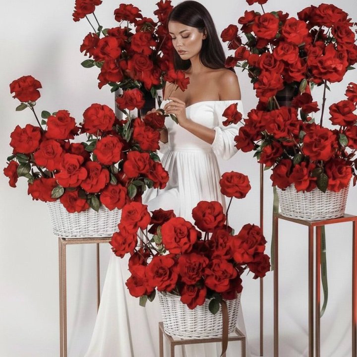 Сет из красных французских роз в Барнауле