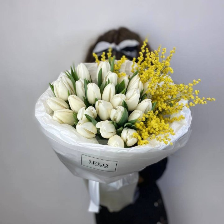 Дуо тюльпан и мимоза в Барнауле