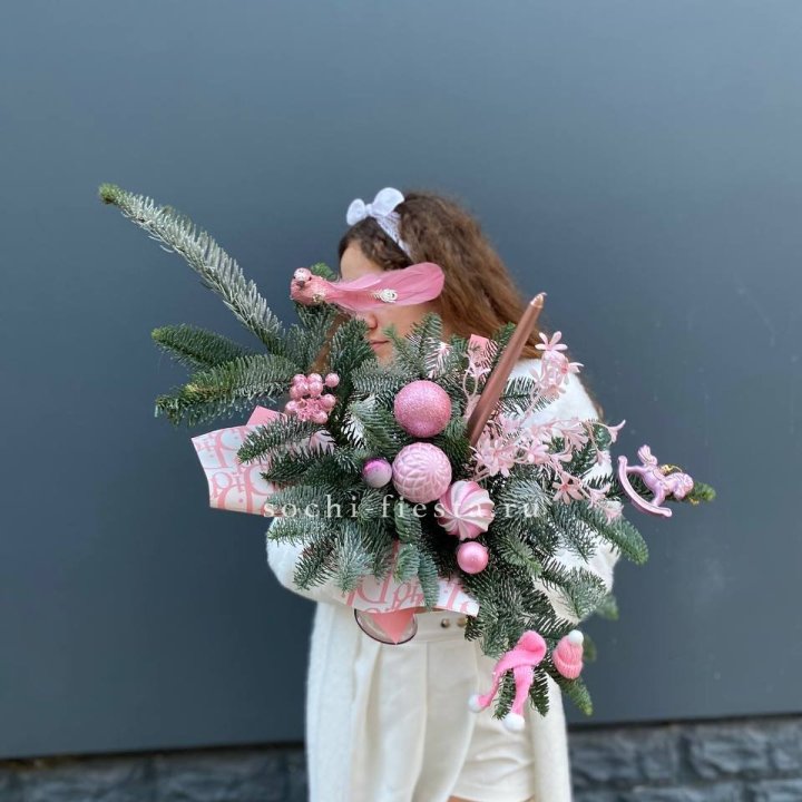 Композиция бокал розовый в Барнауле