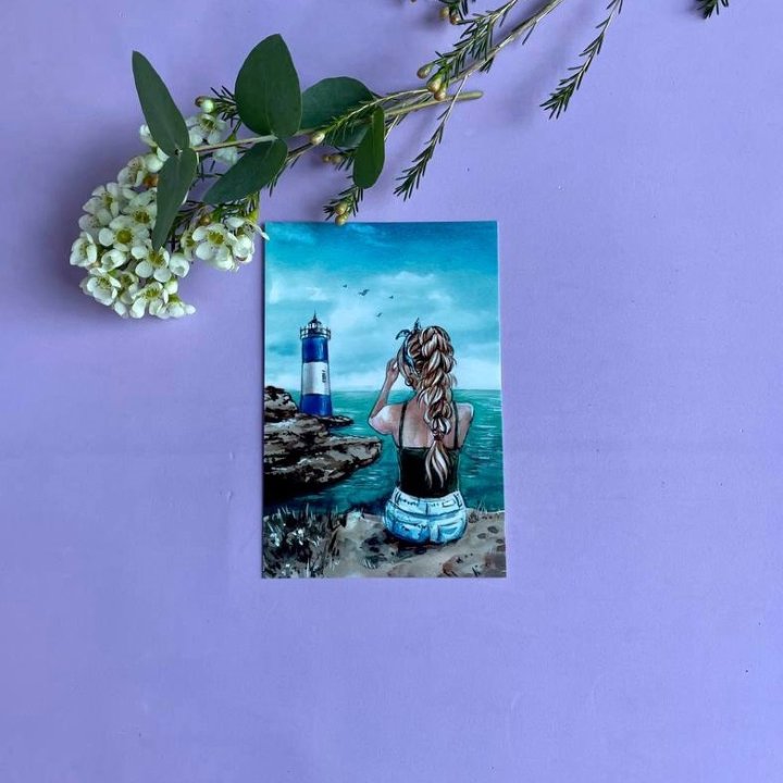 Открытка к букету "Океан" в Барнауле