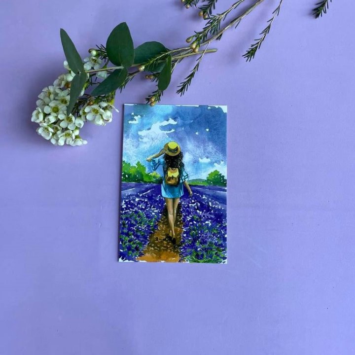 Открытка к букету "Цветочная дорога" в Барнауле