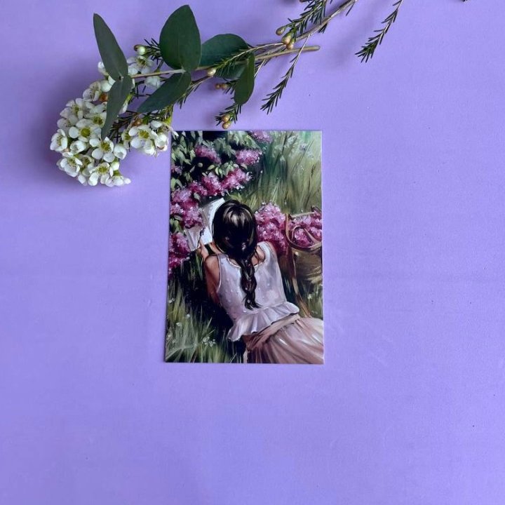 Открытка к букету "Среди пионов" в Барнауле