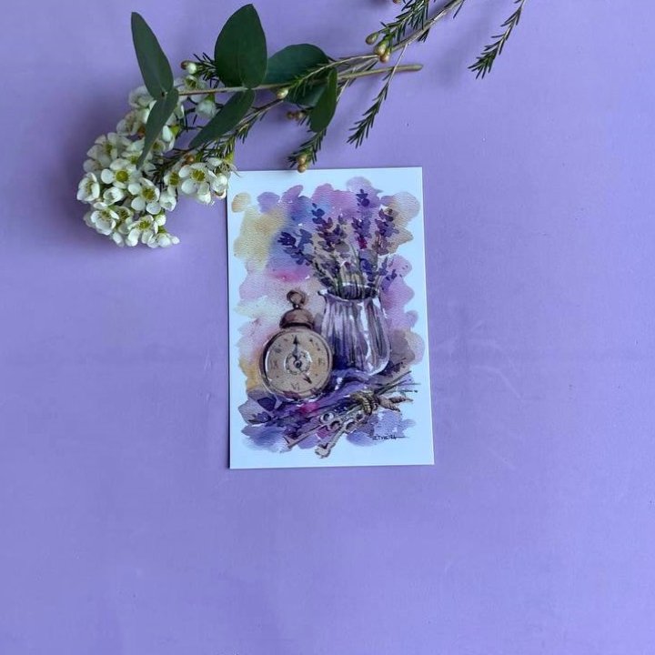 Открытка к букету "Часы" в Барнауле