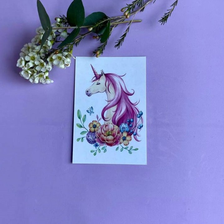 Открытка к букету "Единорог" в Барнауле