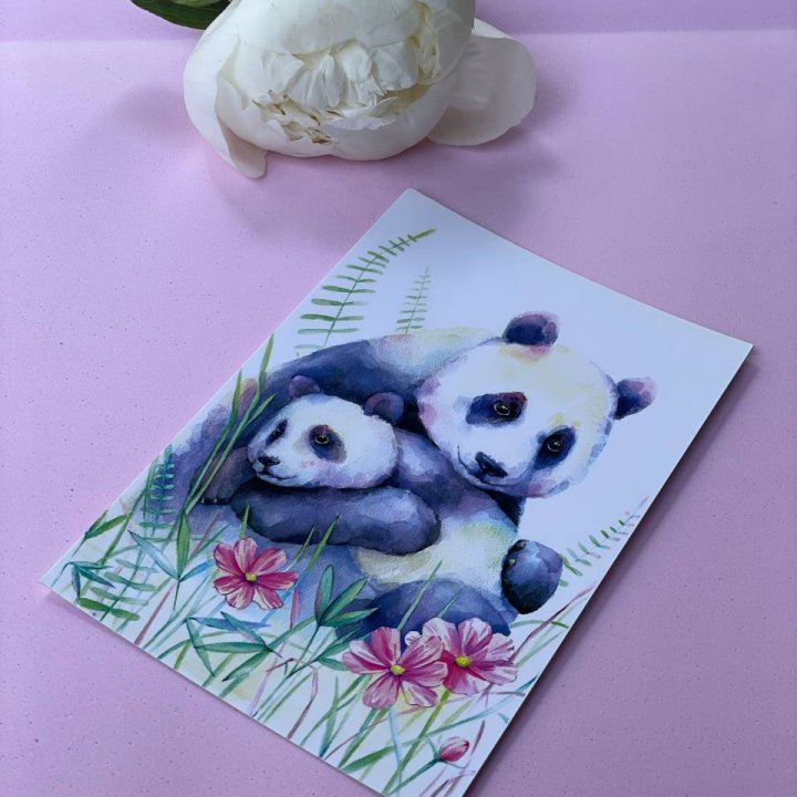 Открытка к букету "Объятие Панды" в Барнауле