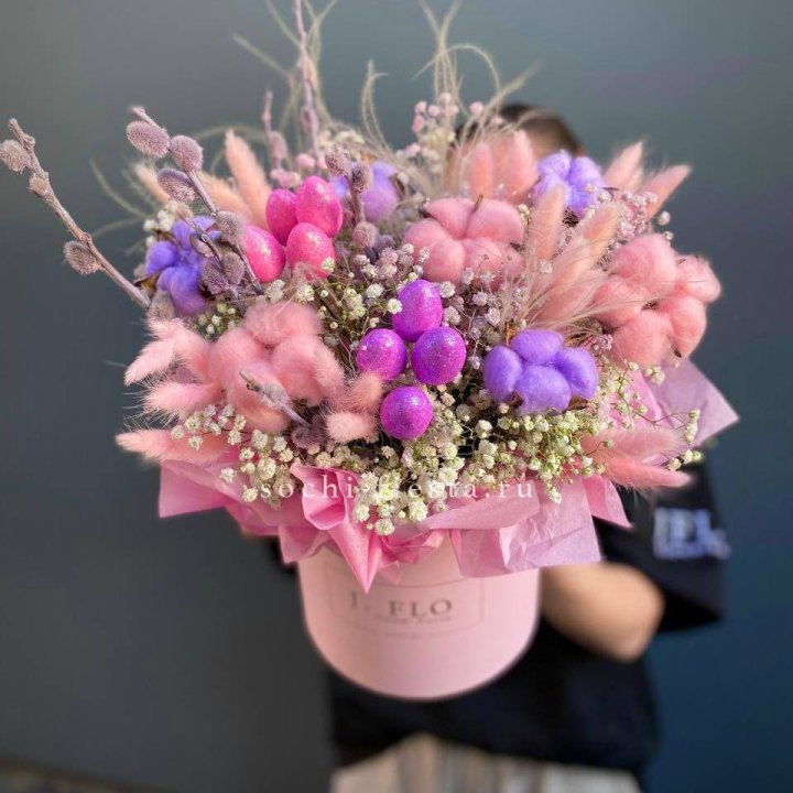 Сухоцветы в коробке  в Барнауле