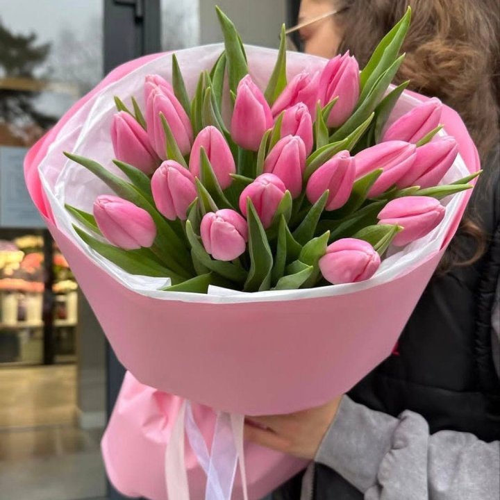  19 розовых тюльпанов в Барнауле