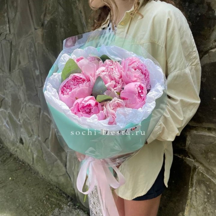 7 зефирных пионов в фоамиране в Барнауле