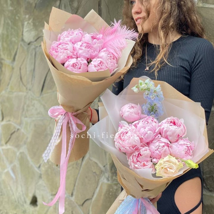 7 зефирных пионов  в Барнауле