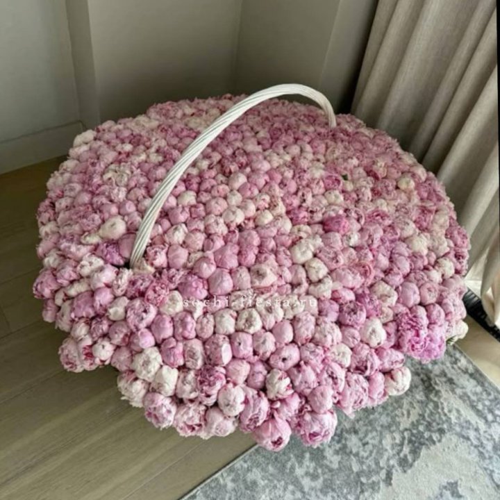 Корзина 555 пионов в Барнауле