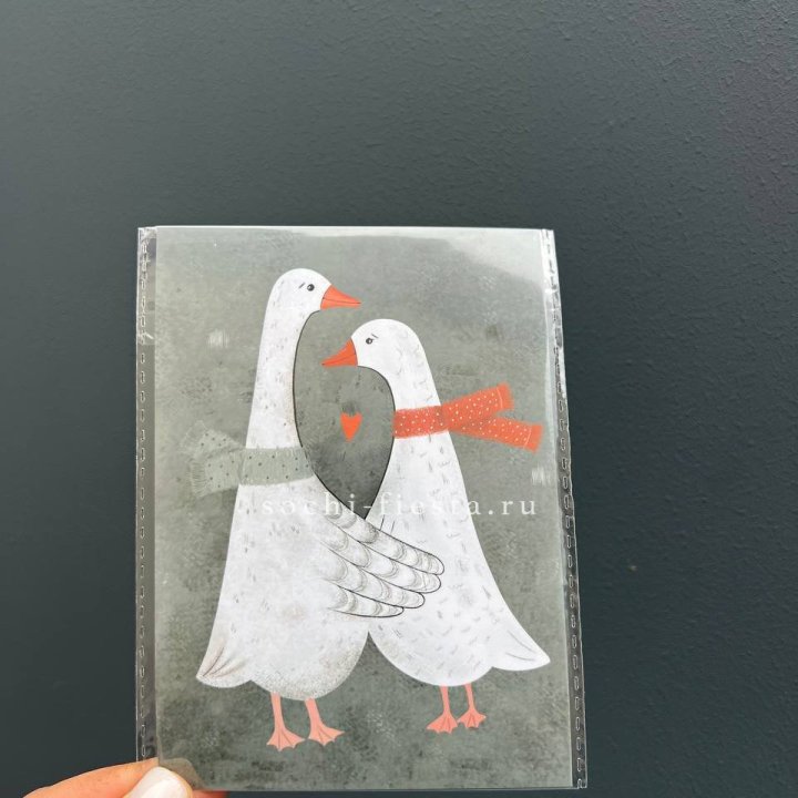 Открытка к букету "Гуси” в Барнауле