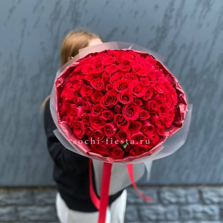 101  красная кенийская роза  в Барнауле