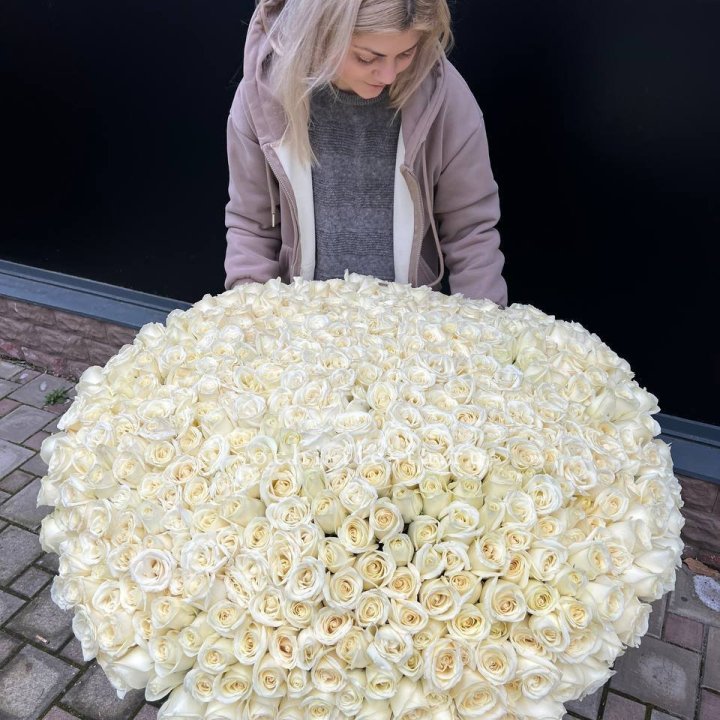 501 белая роза в корзине в Барнауле