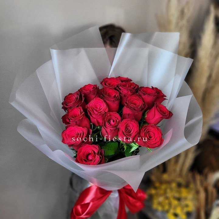 17 красных роз "Нет времени ждать" в Барнауле