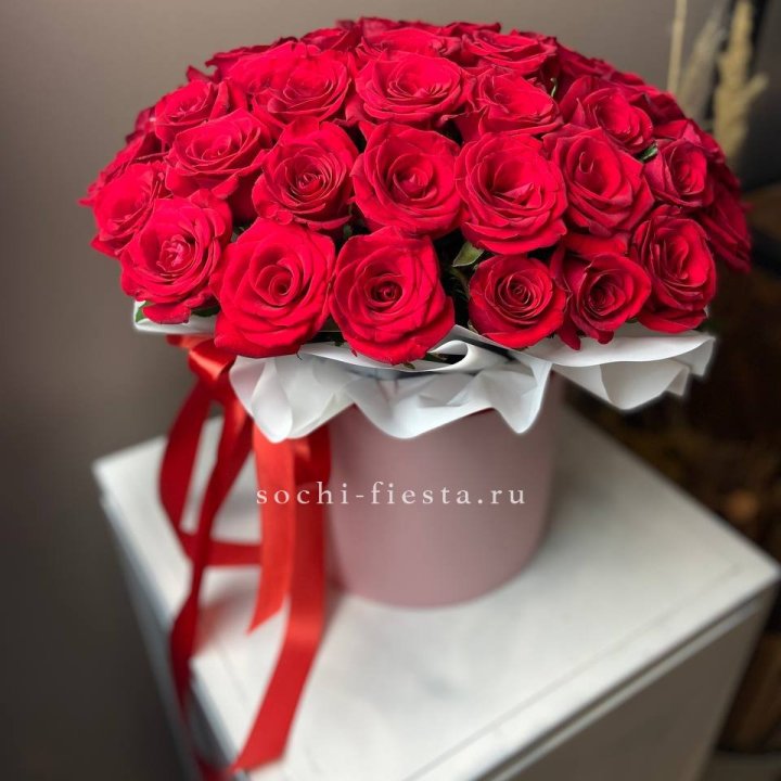 Красные розы 51шт  в коробке в Барнауле