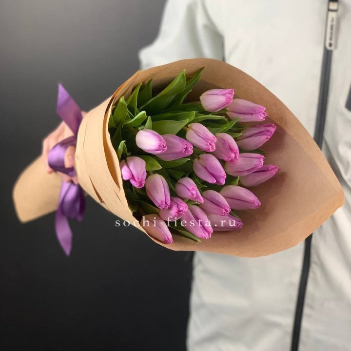 19 розовых  тюльпанов в Барнауле