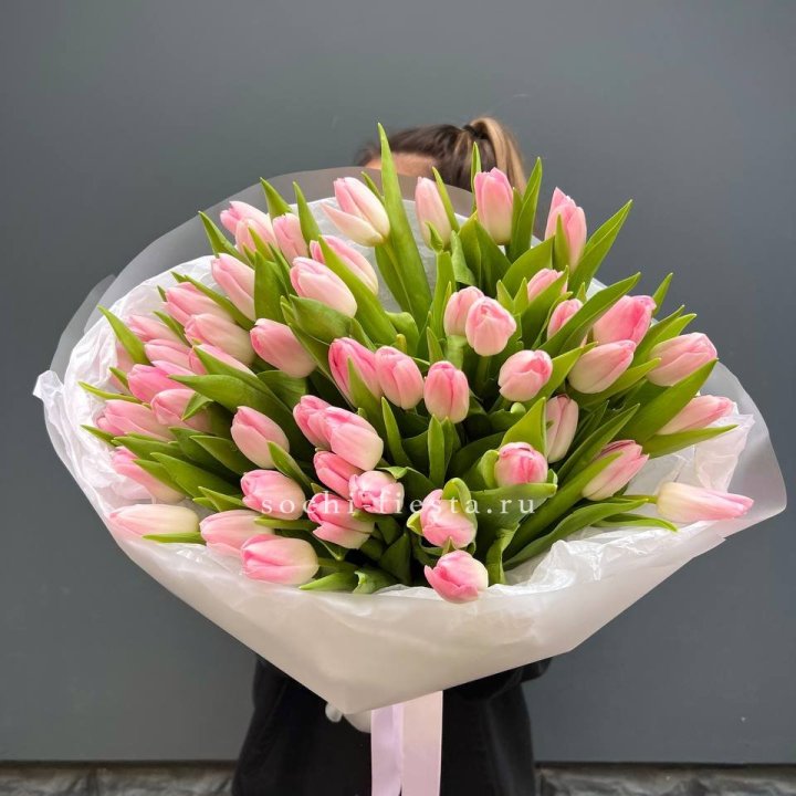 Букет тюльпанов нежно-розовых в Барнауле