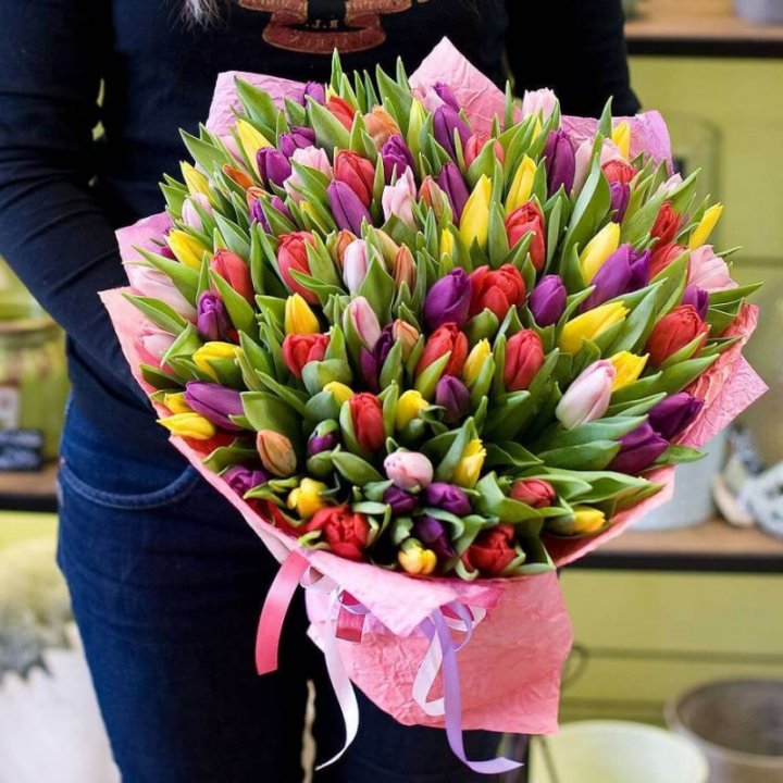 101 тюльпан "Джуси" в Барнауле